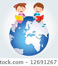 Global kids reading, Africa, Middle East and Europe Continents. 12691267