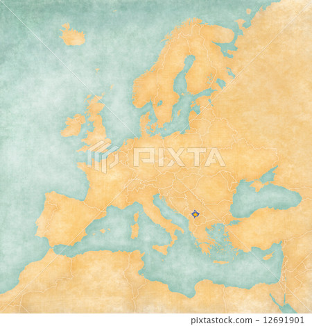 Map of Europe - Kosovo (Vintage Series) 12691901