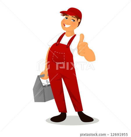 Plumber in red overall Plumber in red overall 12691955