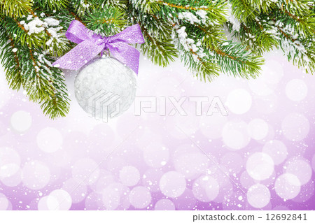 Christmas colorful decor and snow fir tree Christmas colorful decor and snow fir tree 12692841