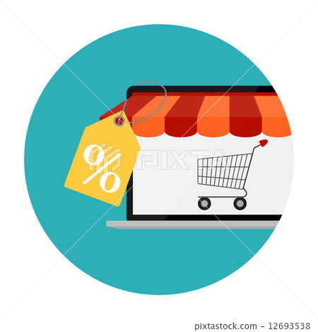 Online Shopping Flat Concept for Mobile Apps Online Shopping Flat Concept for Mobile Apps 12693538