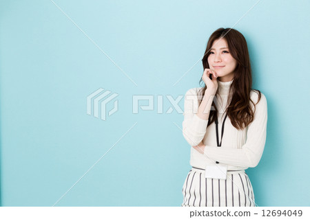 女商人藍色後面圖像 女商人藍色後面圖像 12694049