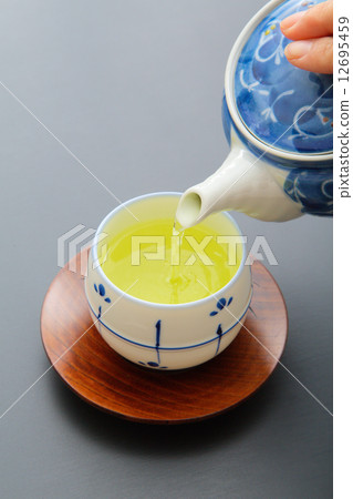 Green tea leaves 12695459