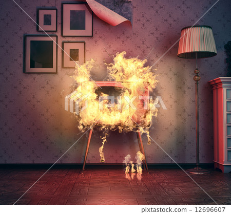 TV burning 12696607