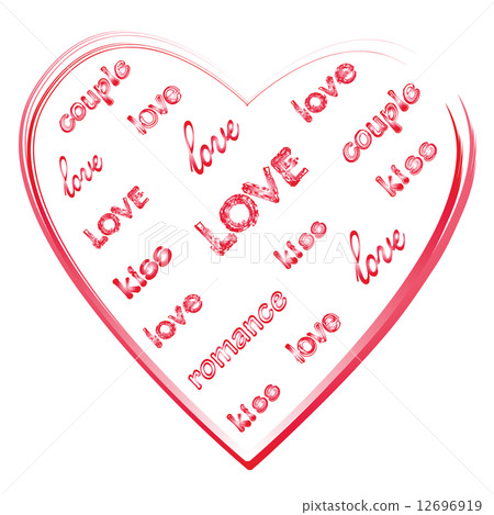 Love words in a heart shape. Love words in a heart shape. 12696919