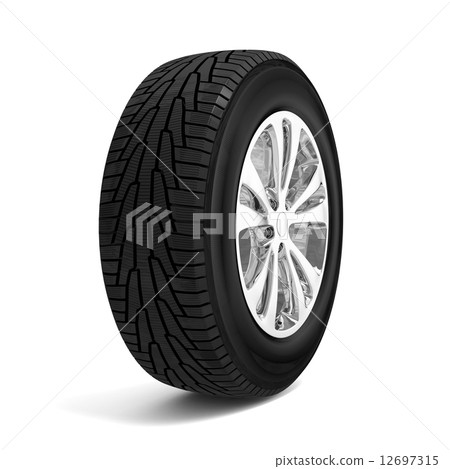 Car winter tire isolated Car winter tire isolated 12697315