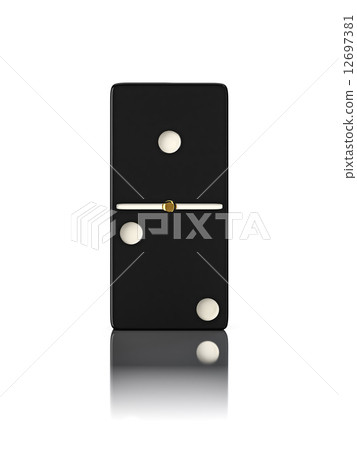 Domino game bone close up isolated Domino game bone close up isolated 12697381