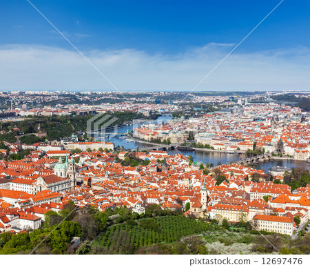 View of Charles Bridge over Vltava river and Old city from Petri View of Charles Bridge over Vltava river and Old city from Petri 12697476