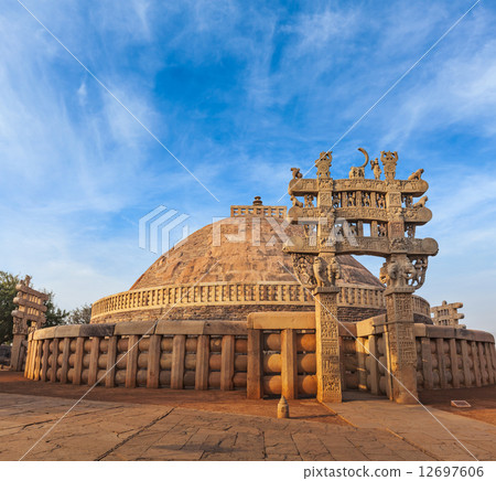 Great Stupa. Sanchi, Madhya Pradesh, India Great Stupa. Sanchi, Madhya Pradesh, India 12697606