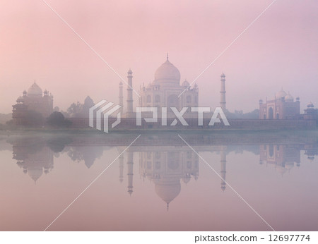 Taj Mahal on sunrise sunset, Agra, India 12697774