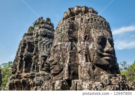 Faces of Bayon temple, Angkor, Cambodia 12697800