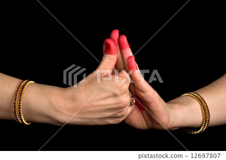 Shankhu hasta of indian dance Bharata Natyam 12697807