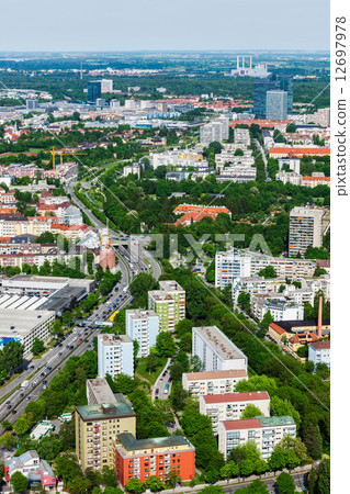 Aerial view of Munich. Munich, Bavaria, Germany 12697978