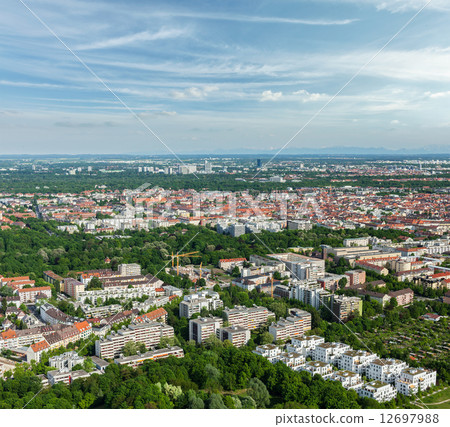 Aerial view of Munich. Munich, Bavaria, Germany 12697988