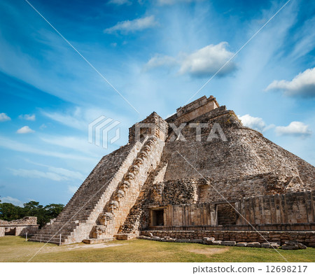 Mayan pyramid in Uxmal, Mexico 12698217