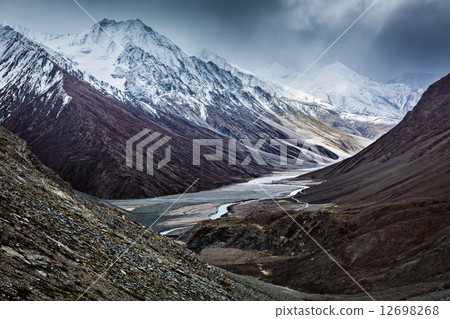 Severe mountains - View of Himalayas, India Severe mountains - View of Himalayas, India 12698268