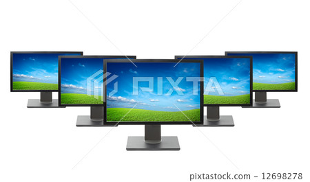 Computer monitors isolated 12698278