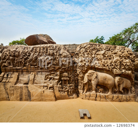 Descent of the Ganges and Arjuna's Penance, Mahabalipuram, Tamil Descent of the Ganges and Arjuna's Penance, Mahabalipuram, Tamil 12698374