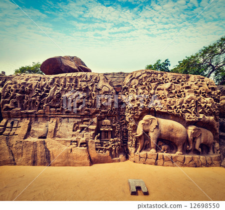 Descent of the Ganges and Arjuna's Penance, Mahabalipuram, Tamil Descent of the Ganges and Arjuna's Penance, Mahabalipuram, Tamil 12698550
