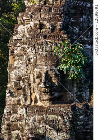 Face of Bayon temple, Angkor, Cambodia Face of Bayon temple, Angkor, Cambodia 12698691