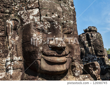 Faces of Bayon temple, Angkor, Cambodia 12698745