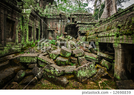 Ancient ruins of Ta Prohm temple, Angkor, Cambodia Ancient ruins of Ta Prohm temple, Angkor, Cambodia 12698839