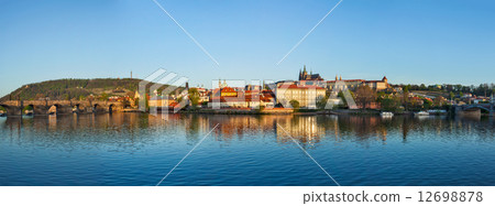 Panorama of Prague: Gradchany (Prague Castle), St. Vitus Cathedr 12698878