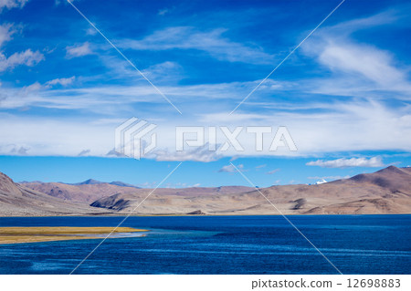 Tso Moriri lake in Himalayas, Ladakh, India 12698883
