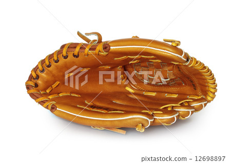 Empty baseball catcher mitt isolated on white Empty baseball catcher mitt isolated on white 12698897
