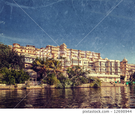 City Palace view from the lake. Udaipur, Rajasthan, India City Palace view from the lake. Udaipur, Rajasthan, India 12698944