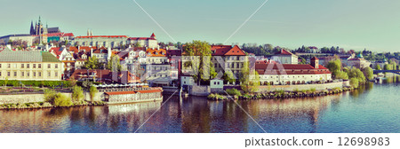 Panorama of historic center of Prague: Gradchany (Prague Castle 12698983