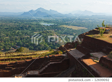 View and ruins on top of Sigiriya rock 12699092