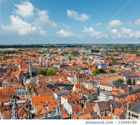 Aerial view of Bruges (Brugge), Belgium Aerial view of Bruges (Brugge), Belgium 12699199
