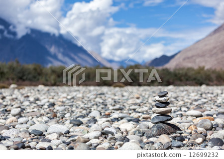 Zen balanced stones stack 12699232