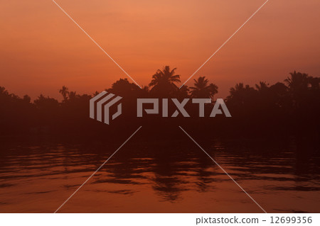 Sunrise on Kerala Backwaters 12699356