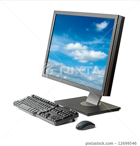 Computer workstation isolated Computer workstation isolated 12699546