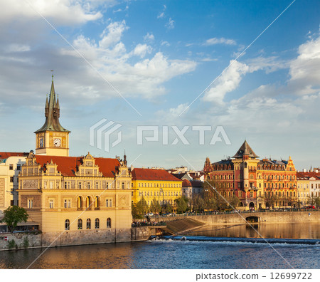 Prague Stare Mesto embankment view from Charles bridge Prague Stare Mesto embankment view from Charles bridge 12699722