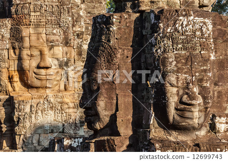 Faces of Bayon temple, Angkor, Cambodia Faces of Bayon temple, Angkor, Cambodia 12699743