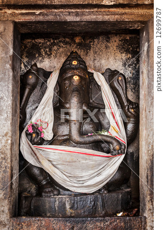 Ganesh statue in Hindu temple. Brihadishwarar Temple, Thanjavur, 12699787