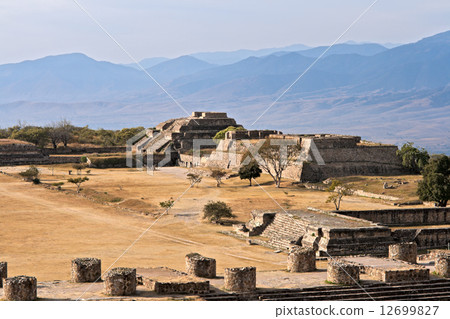 Ancient ruins on plateau Monte Alban in Mexico Ancient ruins on plateau Monte Alban in Mexico 12699827