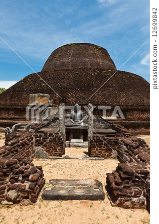 Ancient Buddhist dagoba (stupe) Pabula Vihara. Sri Lanka 12699842