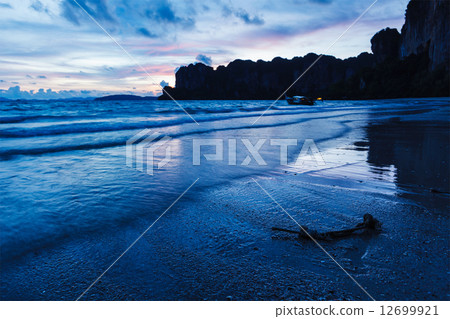 Sunset on Railay beach. Railay , Krabi Province Thailand 12699921