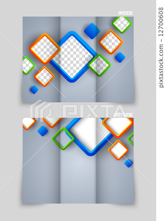 Tri-fold brochure template design 12700608