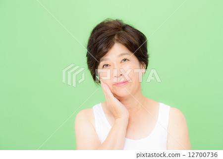 Pose material for clipping using chroma key - senior women's beauty image Pose material for clipping using chroma key - senior women's beauty image 12700736