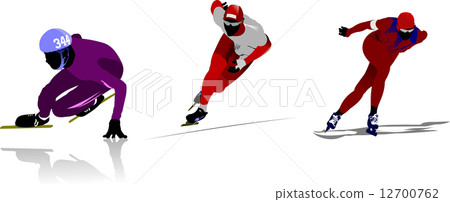 Skating sport silhouettes. Vector illustration 12700762