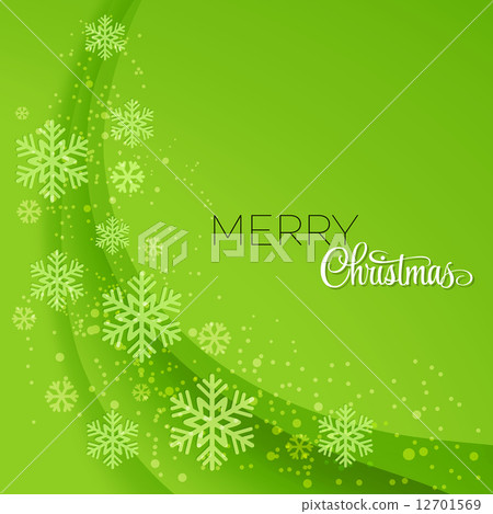 Merry Christmas greeting card with snowflakes 12701569