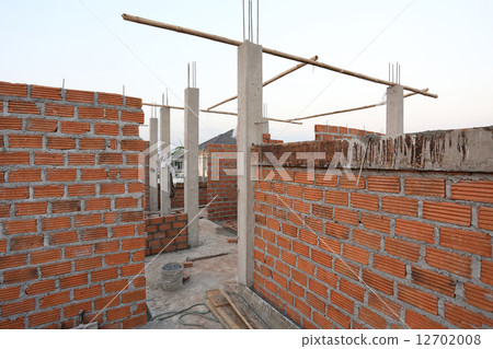Wall brick of building construction house Wall brick of building construction house 12702008