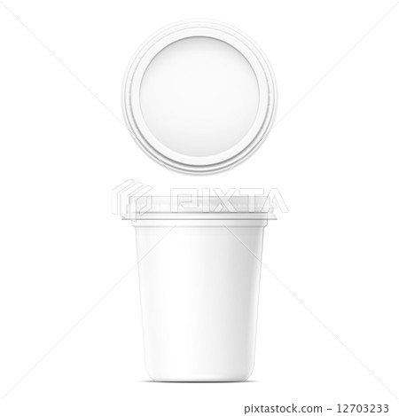 White cream pot template. 12703233