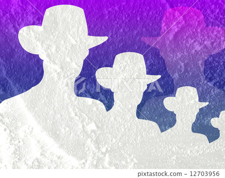 cowboy people  silhouette on Cement wall texture background desi 12703956