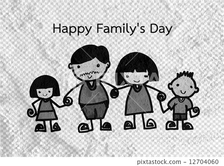Happy family father, mother, son and daughter on wall texture ba Happy family father, mother, son and daughter on wall texture ba 12704060